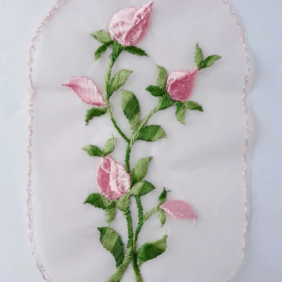 Lot/bundle of appliques of pink roses. - Picture 7 of 8